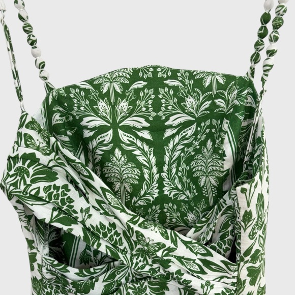 Farm Rio NWT Green Floral Tapestry Linen Midi Dress Size XL - Picture 4 of 10